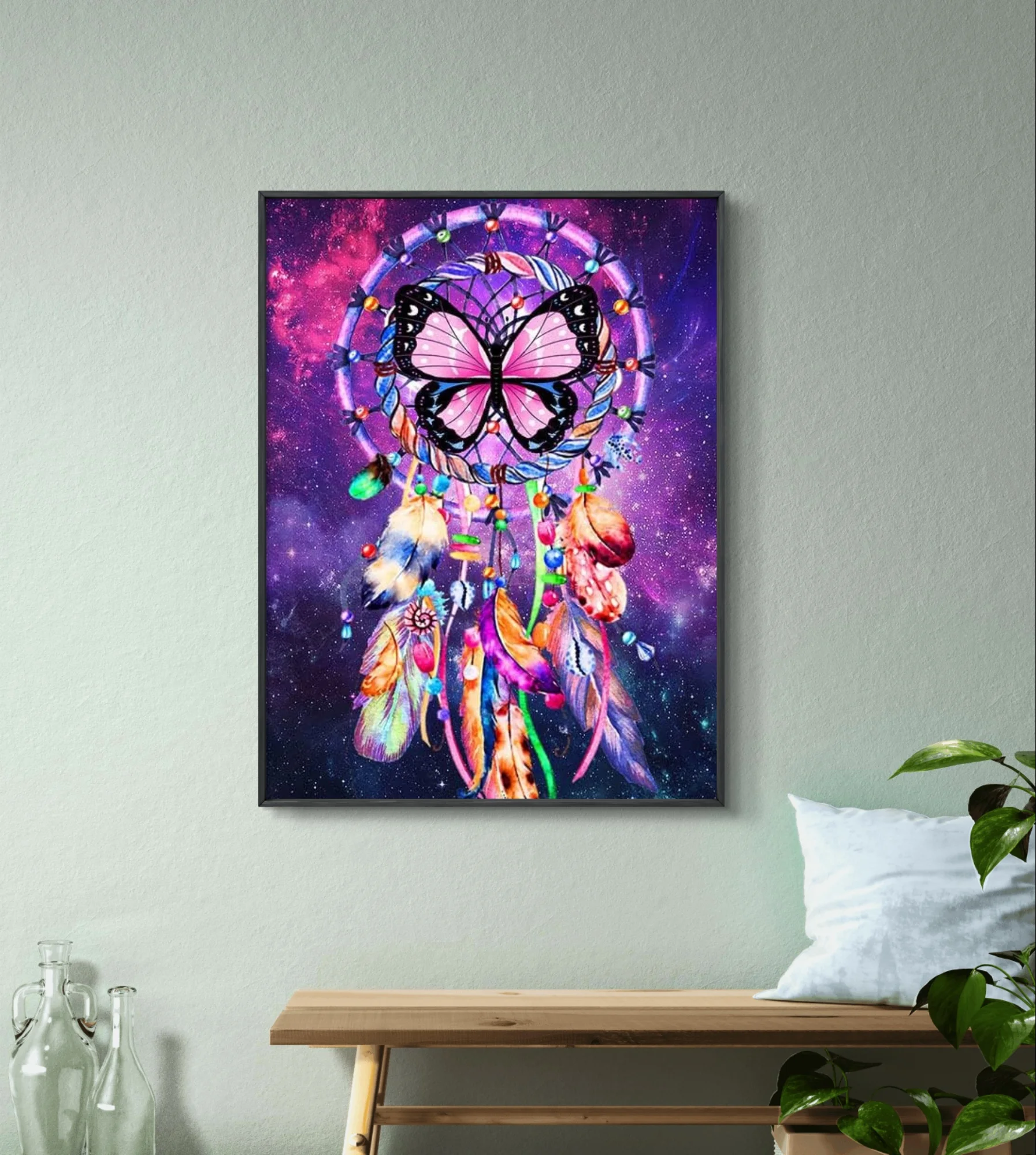 드림캐쳐 5D 다이아몬드 페인팅 홈 월 힐링 미스터리 스타일 아트 데코 다이아몬드 모자이크 자수 어린이 DIY 축제 선물