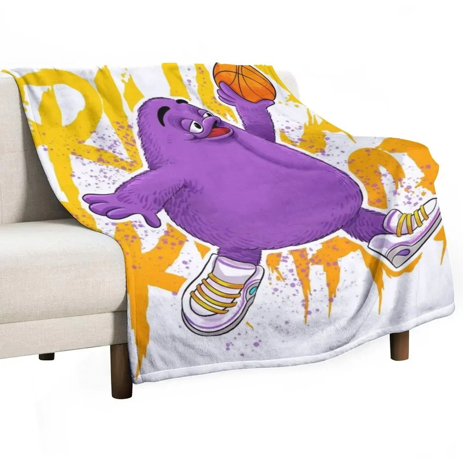 grimace shake Throw Blanket Cute Beautifuls For Sofa Thin Beach Blankets