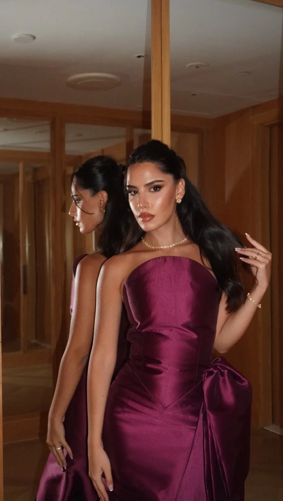 

Aenyrst Luxury Elegant Prom Gowns Purple Evening Party Dresses Satin Strapless A-Line Aso Ebi Formal Occasion Gowns 2025