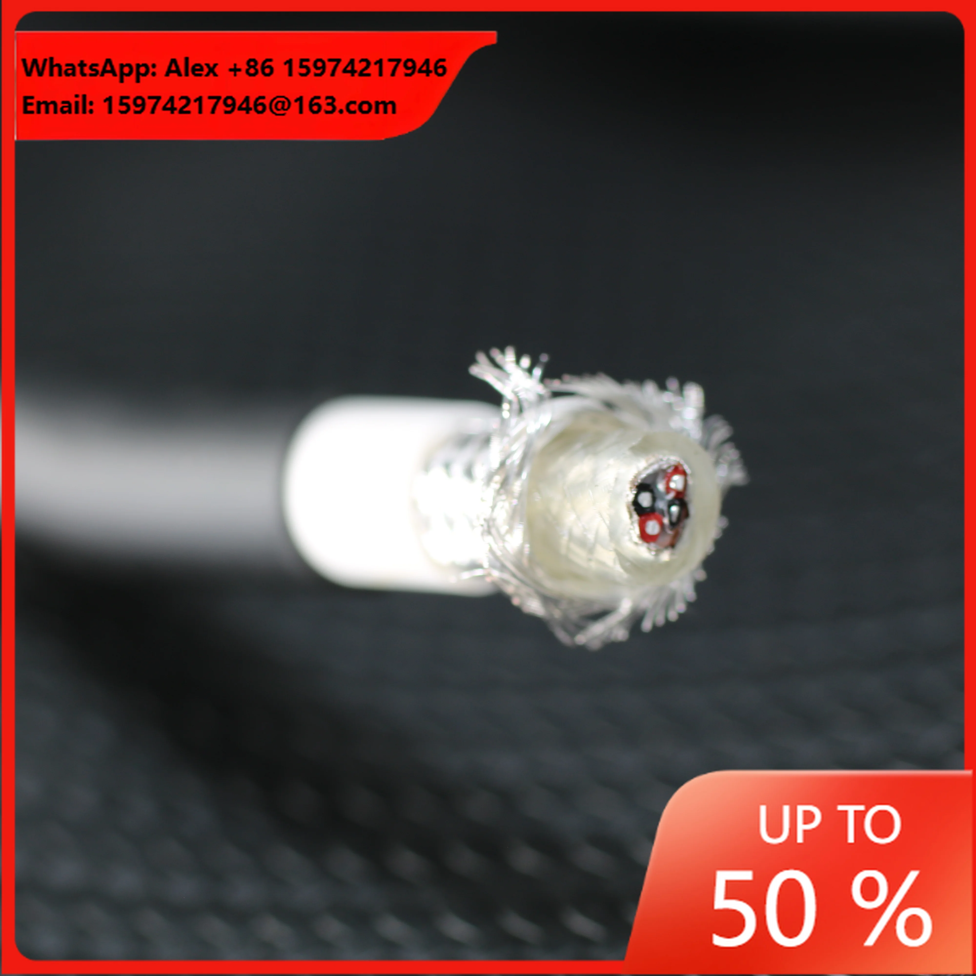 YIVO 7mm HiFi Audiophile Real 99.99% Pure Silver Audio Grade Interconnect & Video Audio Cable 0.5mm X 4 Braid Foil Cable