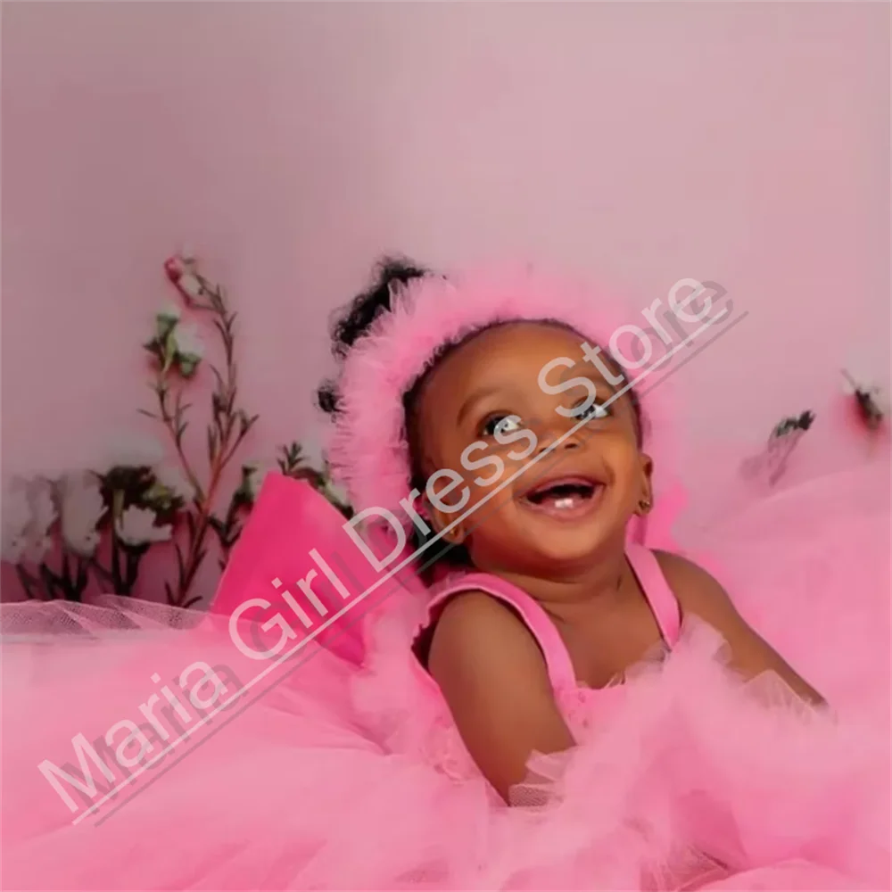 Witte bloemenmeisjesjurk voor bruiloft Dunne bandjes Kinder schoonheidswedstrijd Prinses Verjaardag Eerste communiejurk