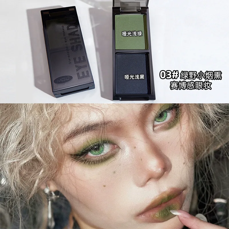 Paleta Cieni do Powiek Smoky Glitter Blue Dwukolorowa Matowa Brokatowa Punkowa Pigment do Cieni Trwała Łatwa w Aplikacji Paleta do Makijażu