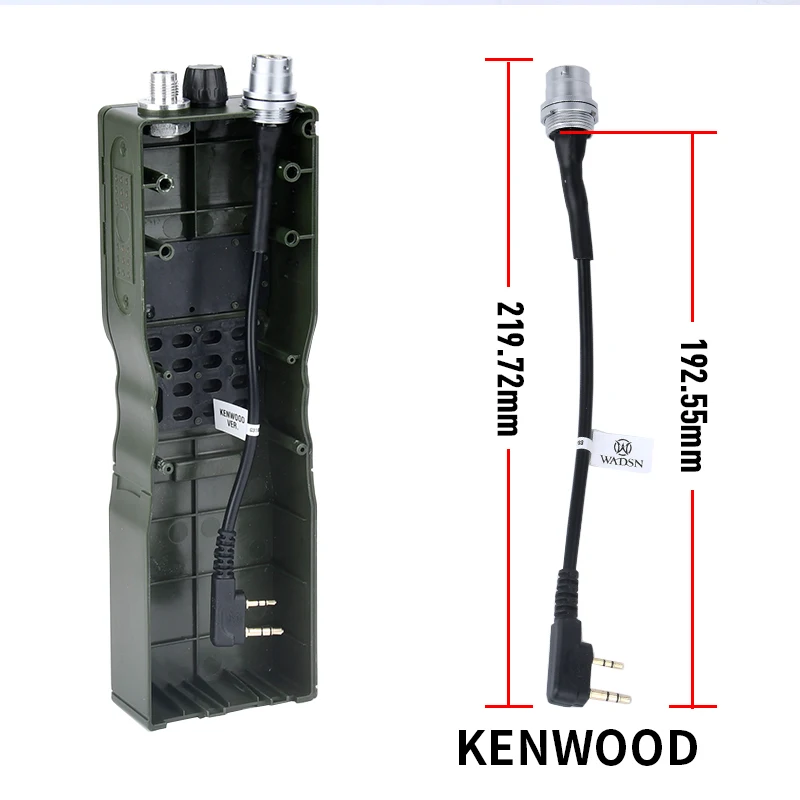 WADSN Aviation Plug for Kenwood PTT, 7.0mm Plugs, Fits PRC-152/148 Dummy Model, U94 & Baofeng Walkie-Talkie, Civilian Military V