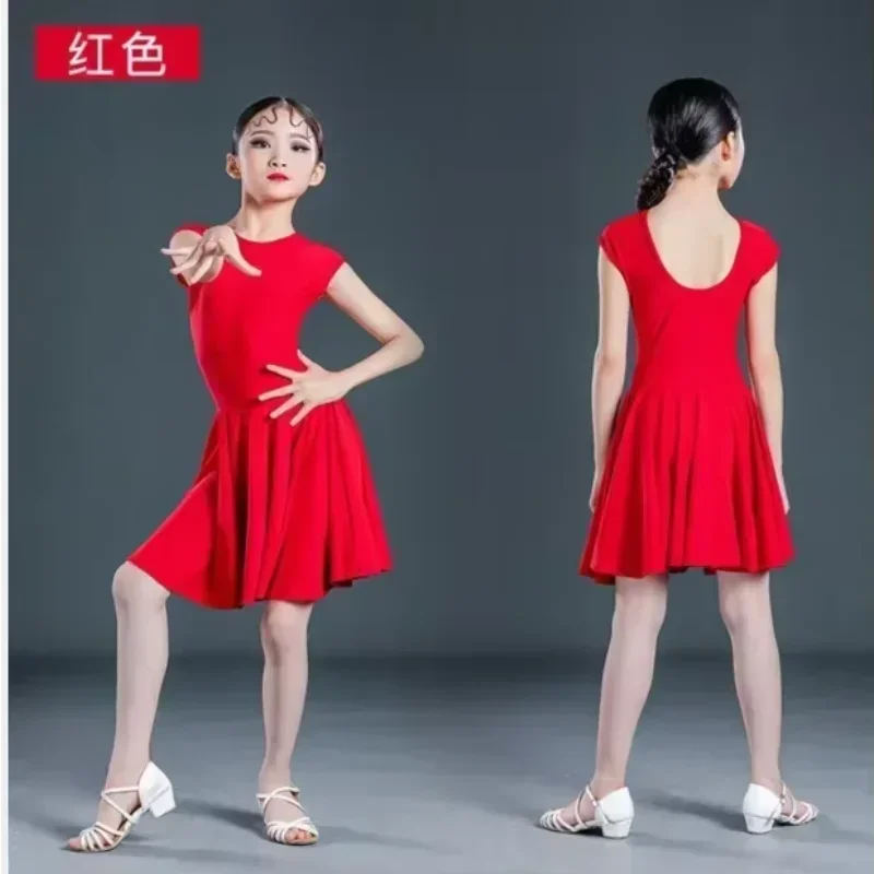 

1pcs/lot children candy color latin dancing dress girl cha cha ballroom dancing dress