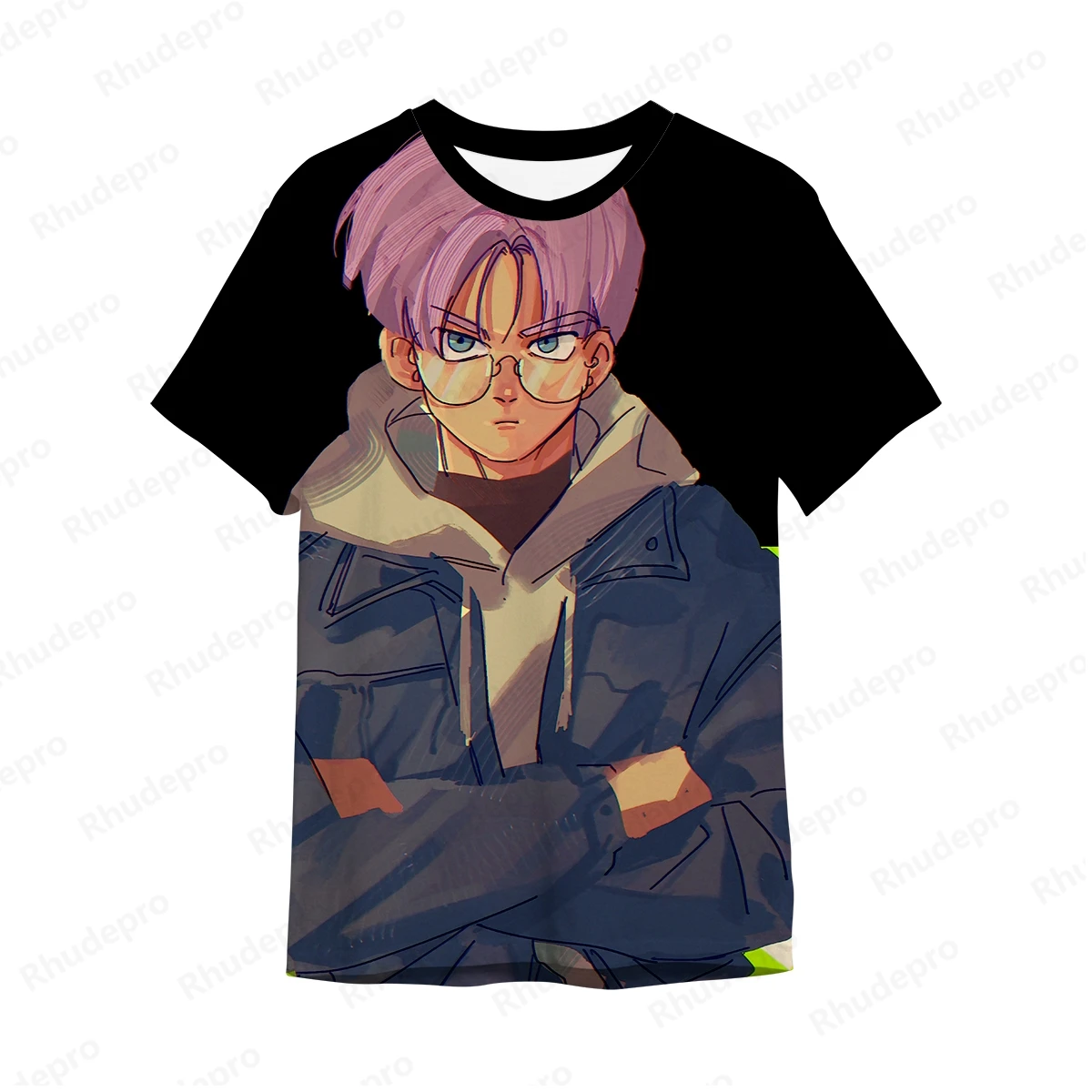 Dragon Ball Anime masculino Camiseta extragrande, Goku, Camisas Hip Hop, Roupa Super Saiya, Tops de verão, Tendência, Nova Moda, 2024