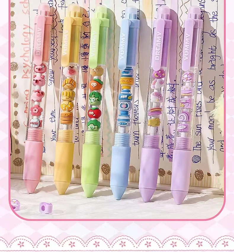 

Press to Wipe Neutral Pen Ballpoint Pen Third Grade Easy to Wipe Student Cartoon Crystal Blue Neutral Pen Thermal Eraser
