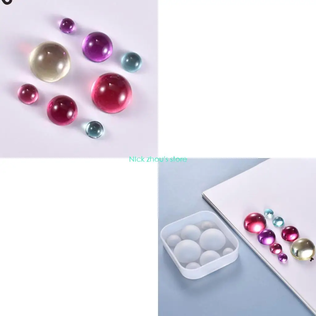 

E15E кристаллическая форма для эпоксидной смолы, полушаровые бусины, сплюснутый кабошон, кулон, силиконовая форма, сделай сам,