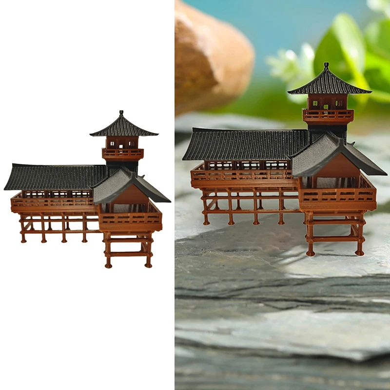 

Chinese Belvedere Statue Ancient Building Model Japanese Pavilion Decorations Miniature Zen Garden Aquarium Bonsai Ornaments