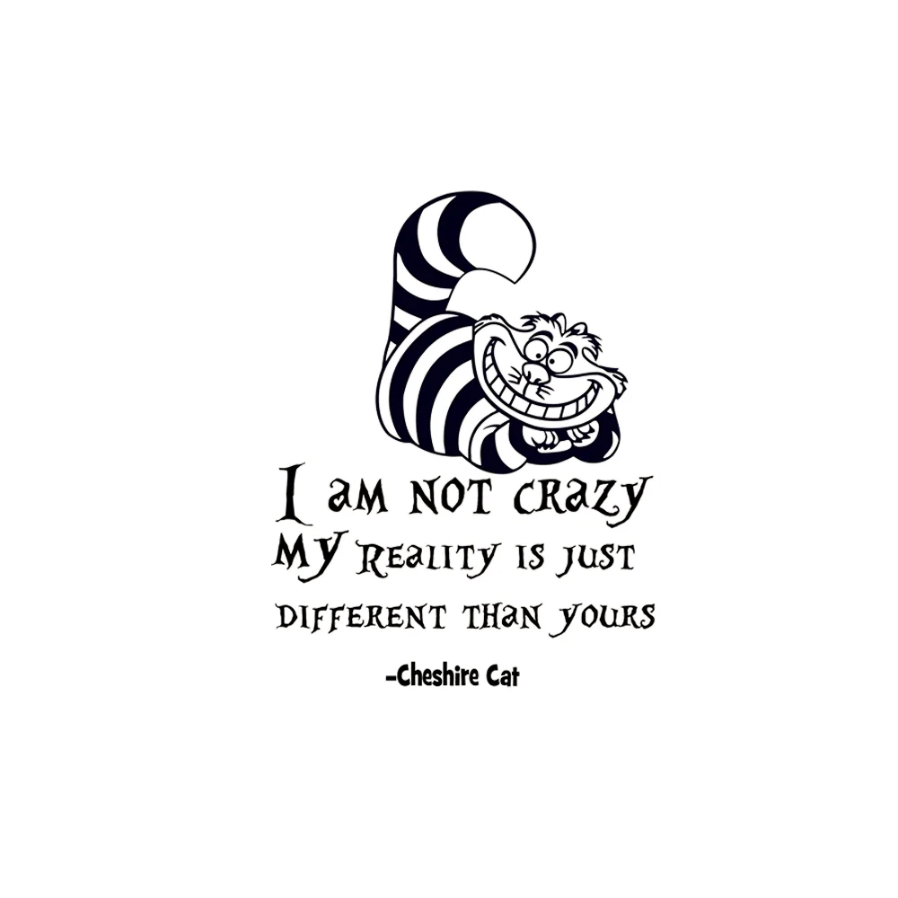 Alice In Wonderland Wall Sticker Cat Quotes \