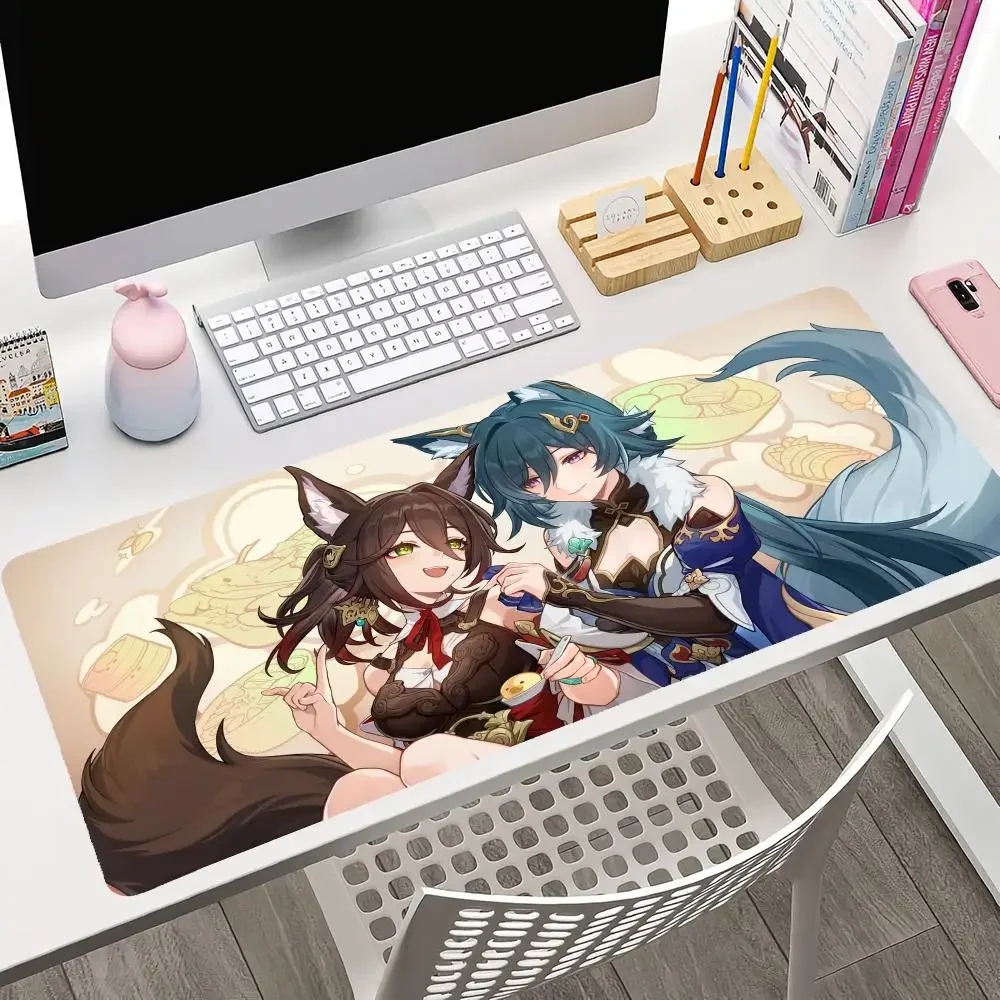 Tingyun Honkai Star Rail Mousepad Large Gaming Mouse Pad LockEdge Thickened Computer Keyboard Table Desk Mat