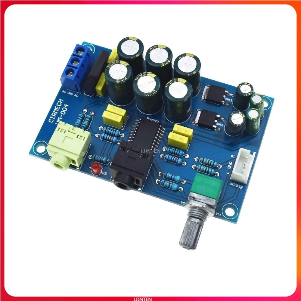 Плата усилителя для наушников TPA6120 HiFi TPA6120A2, усилитель для наушников для энтузиастов, усилитель с нулевым шумом, сделай сам, LT-GF0058 Плата усилителя для наушников TPA6120 HiFi TPA6120A2, усилитель для наушников для энтузиастов, усилитель с нулевым шумом, сделай сам, LT-GF0058