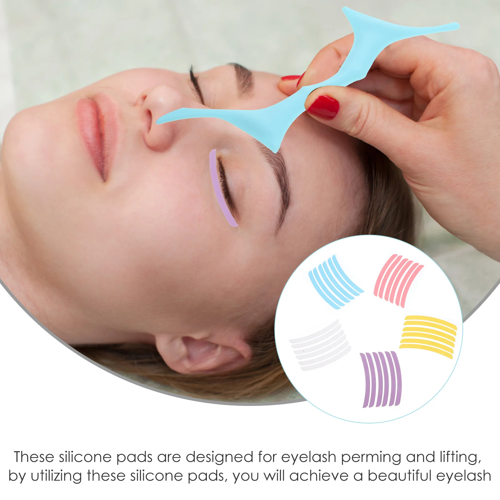 

5 Sheets Silicone Eyelash Lift Pads Reusable Lightweight Lash Perming Pads for Beauty Salon Lash Lifting Tool Eyelash Lift Rods