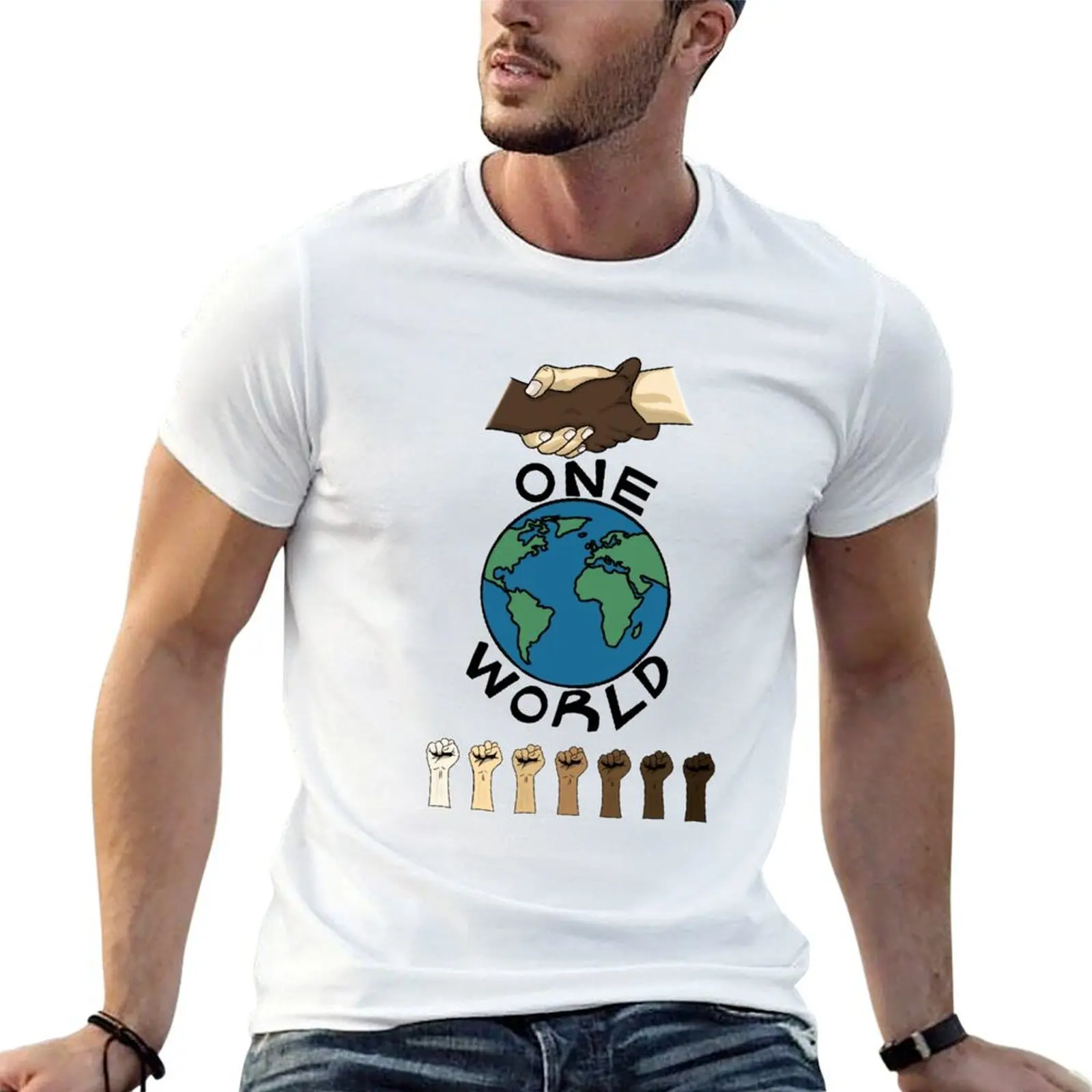 

ONE WORLD BLM T-Shirt man t shirts for men t shirt man cotton T-Shirt