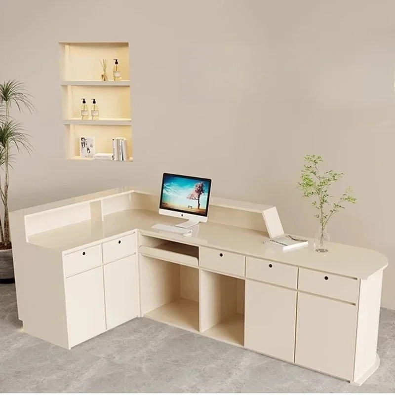 أثاث فاخر مكتب صالون تجميل مكتب الاستقبال طاولة الاستقبال الاستقبال الجمالية سبا مكتب الاستقبال التخزين الحديث