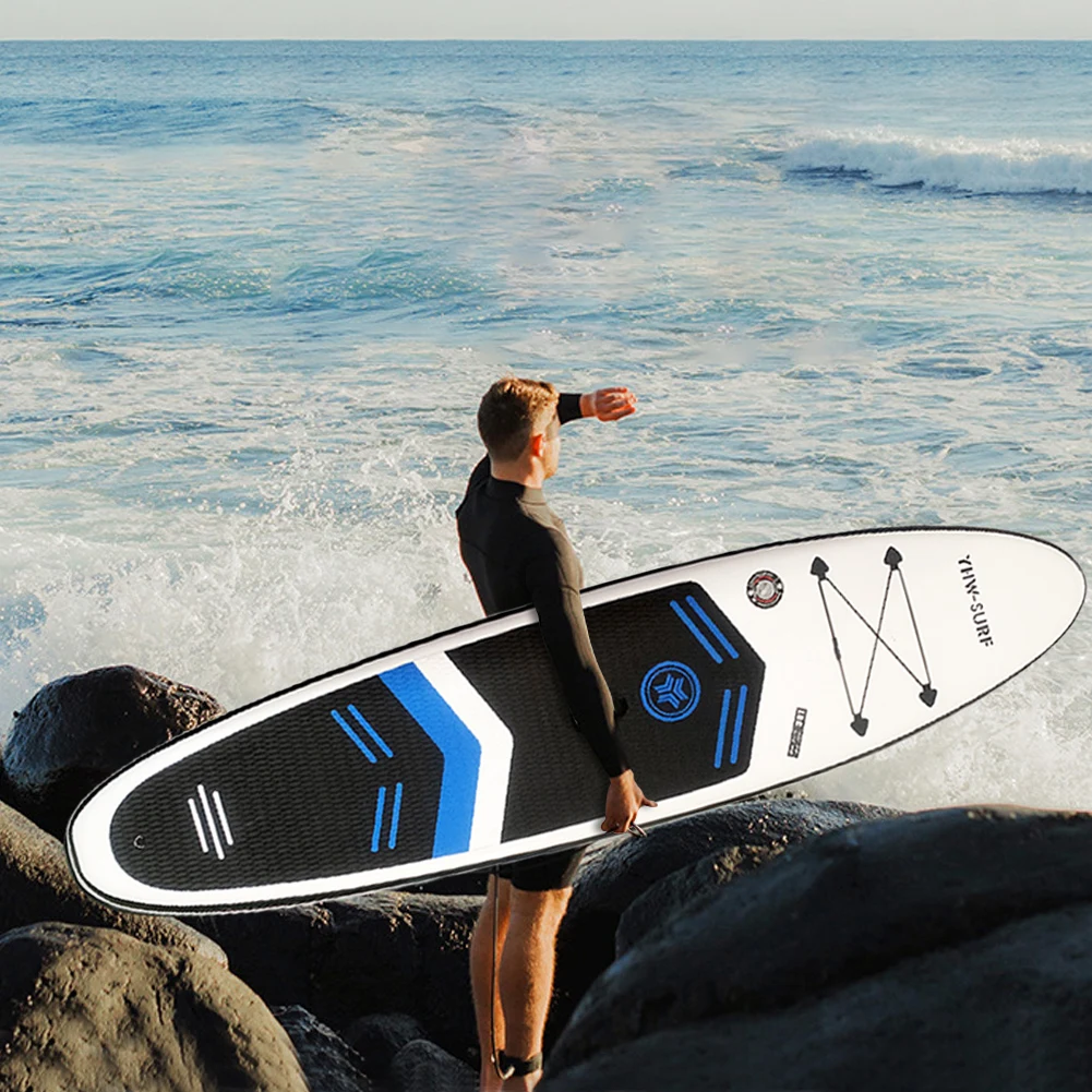 Inflatable Surfboard with Pump Paddle Balance Board PVC Outdoor Water Sports Vertical Surfboard Suitable for Water Sports