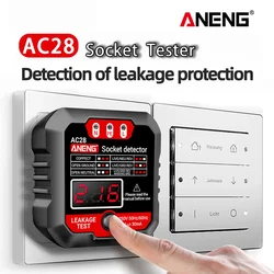 ANENG AC28 Digital Display Socket Tester UK US EU Plug Polarity Phase Pheck Detector Voltage Test Multi-function Electroscope