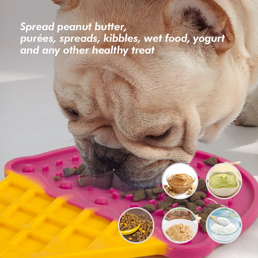 All For Paws Dog Feeding Mat Silicone Slow Feeder Ice Cream Lick Mat Dog Accessories Pet Anxiety Relief Products