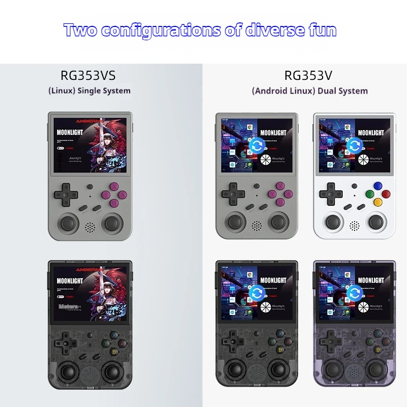 2024 New Rg353vs Handheld Game Console 3.5 Inch Ips Retro  256gb Hand-Held Gaming Consoles Hand Held Video Games Preinstalled