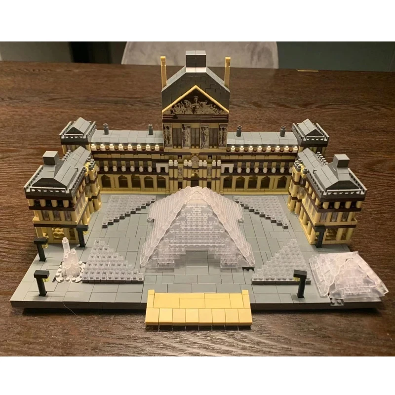 3377PCS Louvre Model Building Blocks World Famous Attractions Architectural Model Bricks Desktop Decoration Kids Toys Gifts