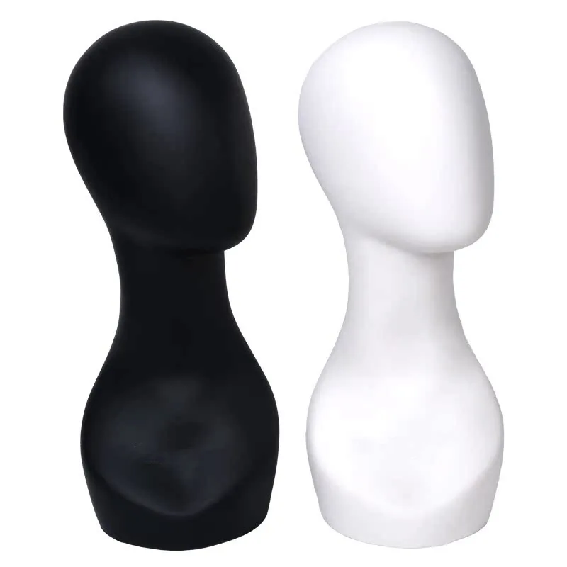 Faceless Abstract PVC Mannequin Head Bald Female Dummy Head, Wig Stand Head for Salon Display, Hat, Sunglasses& Hair Accessories