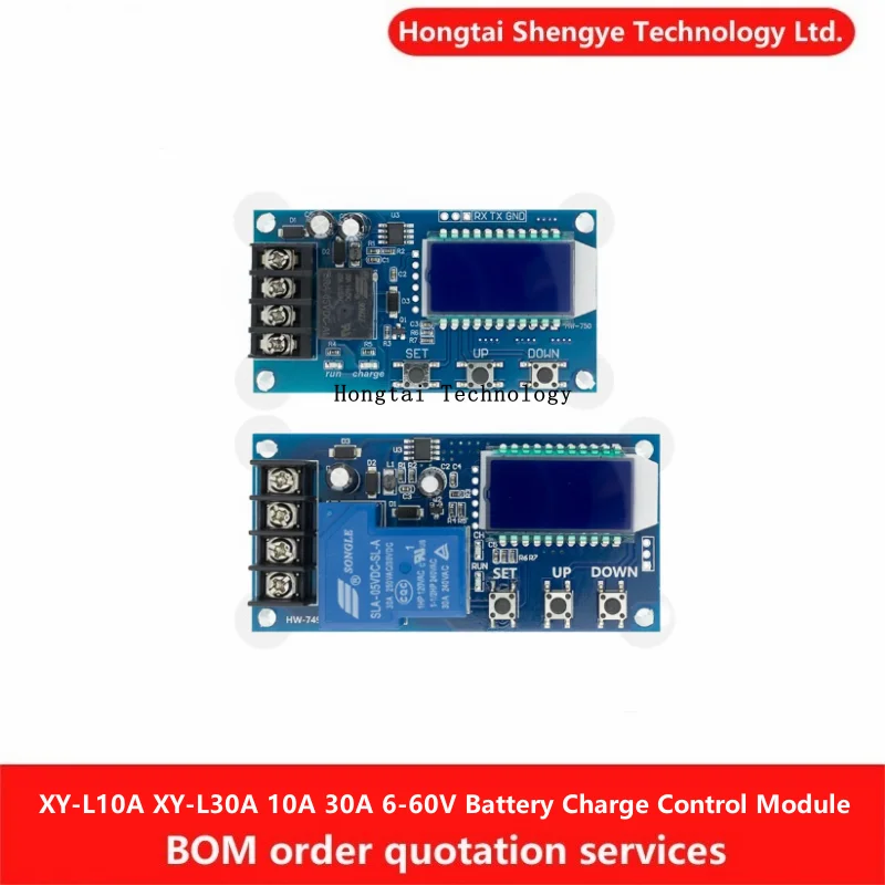 XY-L10A XY-L30A 10A 30A dc6-60V battery charging control module digital display full power off overcharge protection switch