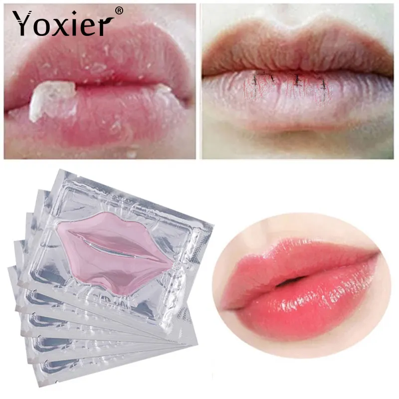 Lip Mask Moisturizing Long Lasting Anti-Wrinkle Anti-Aging Anti-Crack Deep Nourish Repair Hydrolyzed Collagen Skin Care 5Pcs