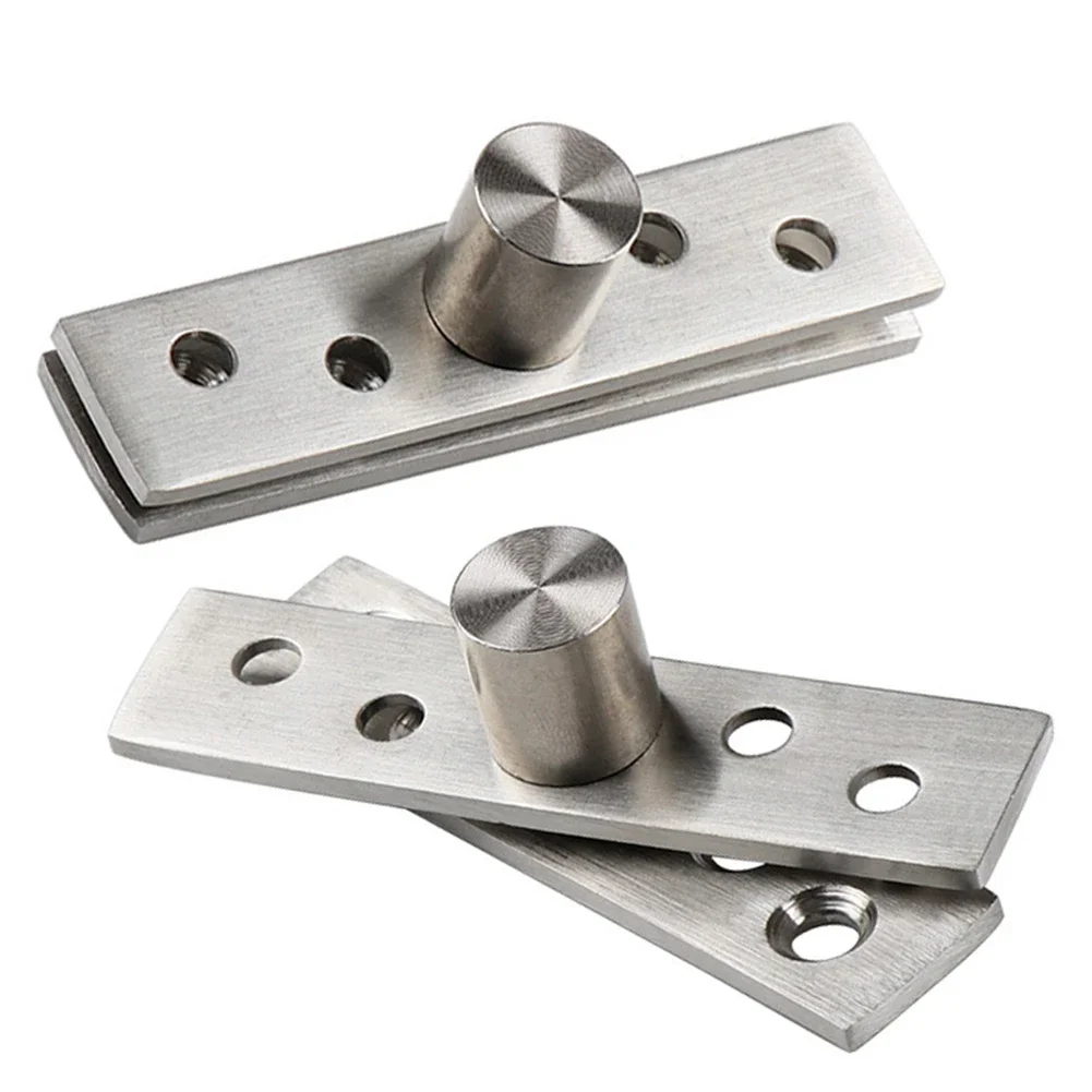 Stainless Steel Rotating Door Hinge, 360 Degree Rotation Axis Up and Down Locating Shaft Hidden Pivot Supplies Cabinet Hardware