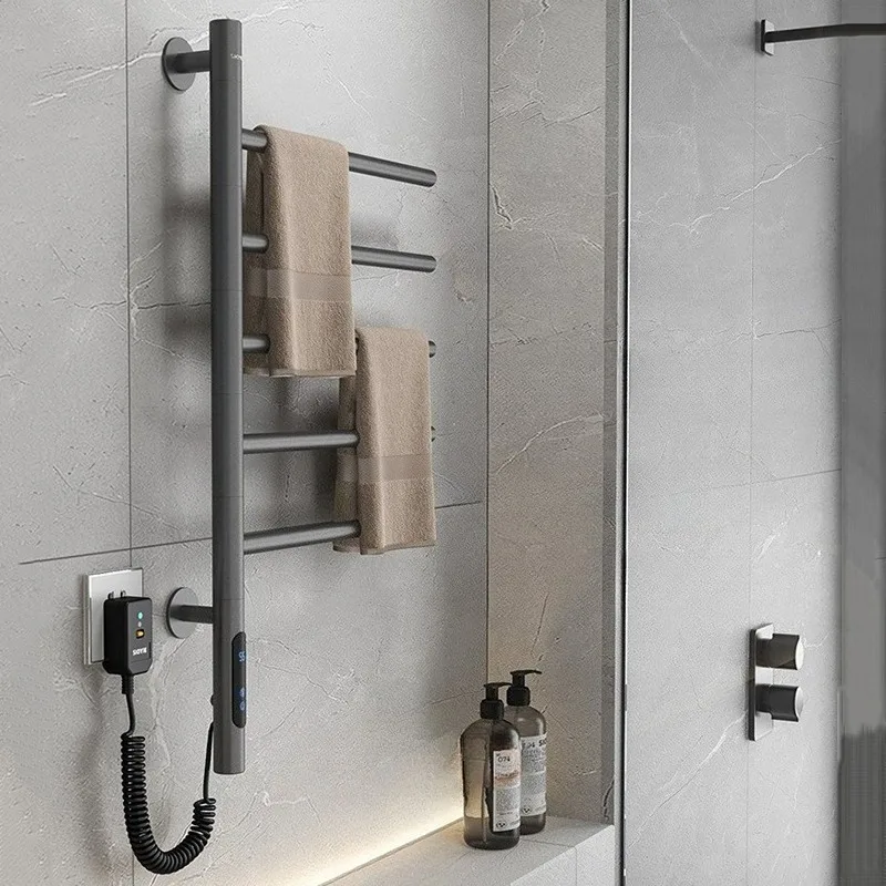 Digital Electric Heated Towel Rail Rotating Water Towel Radiator Aesthetic Bathroom Towels Heater Wall Mounted Towels Dryer