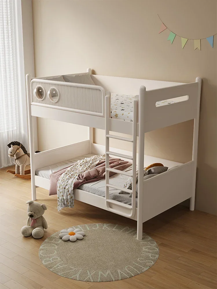 Girl with Ladder Cabinet Princess Bed Double Bed Dream Castle Solid Wood Bunk Bed