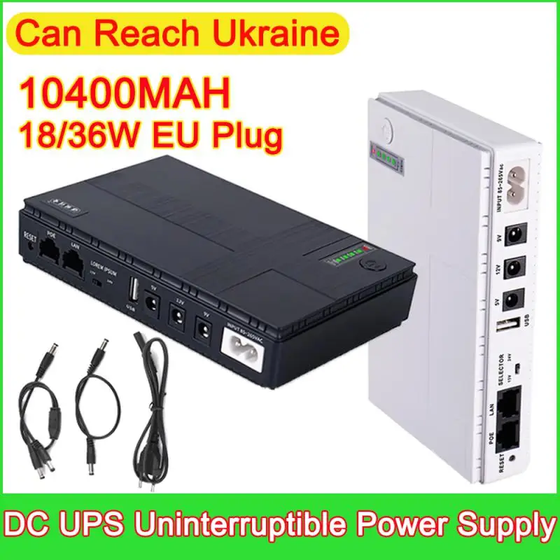 

10400mAh Mini Portable Route 18/36W UPS 5V-24V Uninterruptible Power Supply For WiFi Router Large Capacity Standby Power Adapter