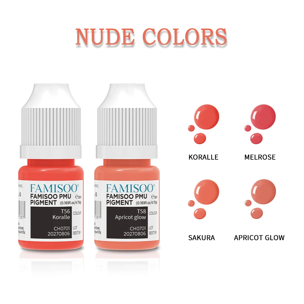 アートメイク　FAMISOO 使用期限2028年まで　インクセット　tattoo FAMISOO 4-Color Permanent Makeup Pigments for Lips