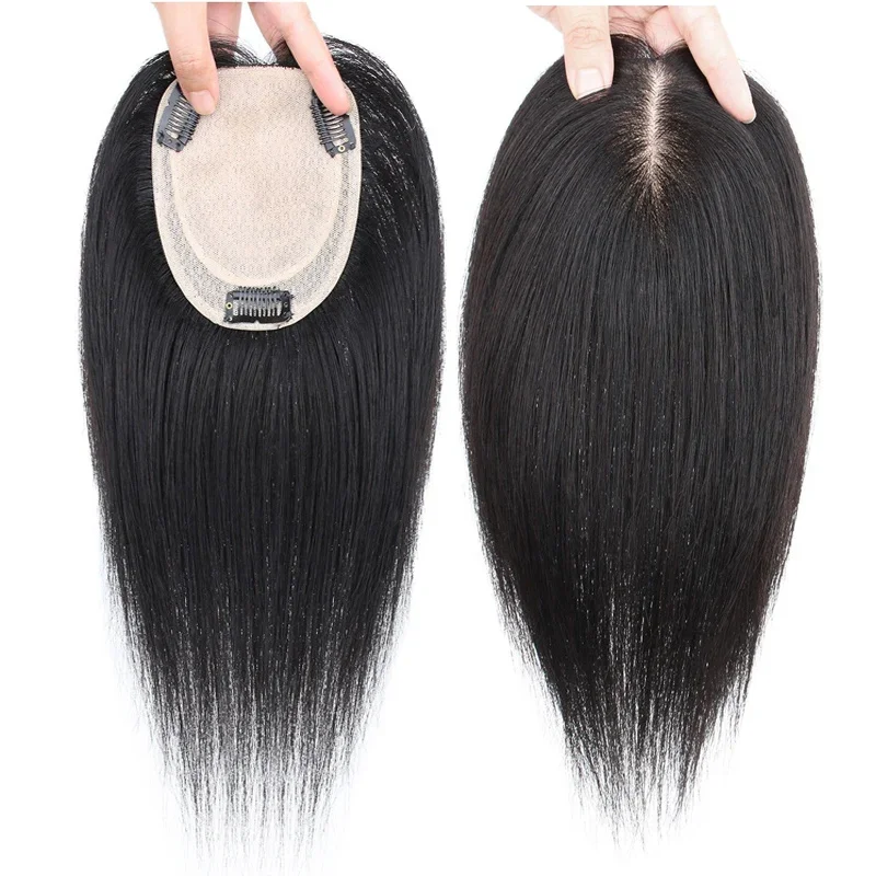 شعر بشري خفيف الوزن، قطعة شعر شبكية نانو، جزء علوي طبيعي يزيد بسرعة حجم المبيعات للنساء، غطاء ترقق الشعر الرمادي