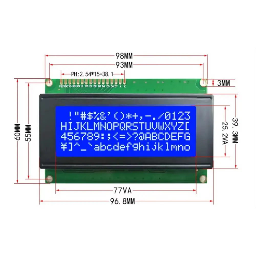 5V IIC Serial LCD Screen 1602A 2004A 12864B For Jialongsheng Blue Yellow Green Backlight Module Electronic Project Part