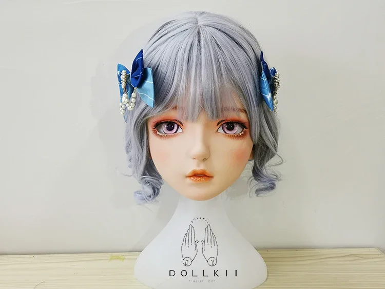 (Dollkii 14) Female Girl Silica Resin Cosplay BJD Cross Dressing Kigurumi Head Mask Anime Role Play Party Crossdresser Doll Mask