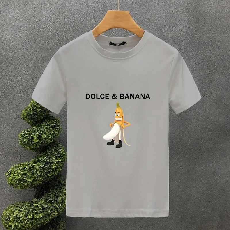 Cute Dolce & Banana Printed Spring Summer Personality T-shirt For Men’s Snake Hair Greek Mythology T shirt man T Shirt Woman