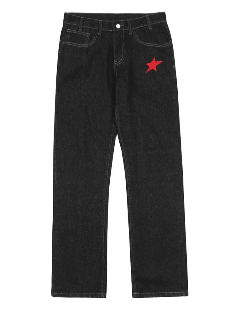 Y2k Jeans for Men Casual Baggy Embroidery Letter Trousers Straight-leg Pantalon Homme Hip Hop Streetwear Pants Ropa Hombre Kanye