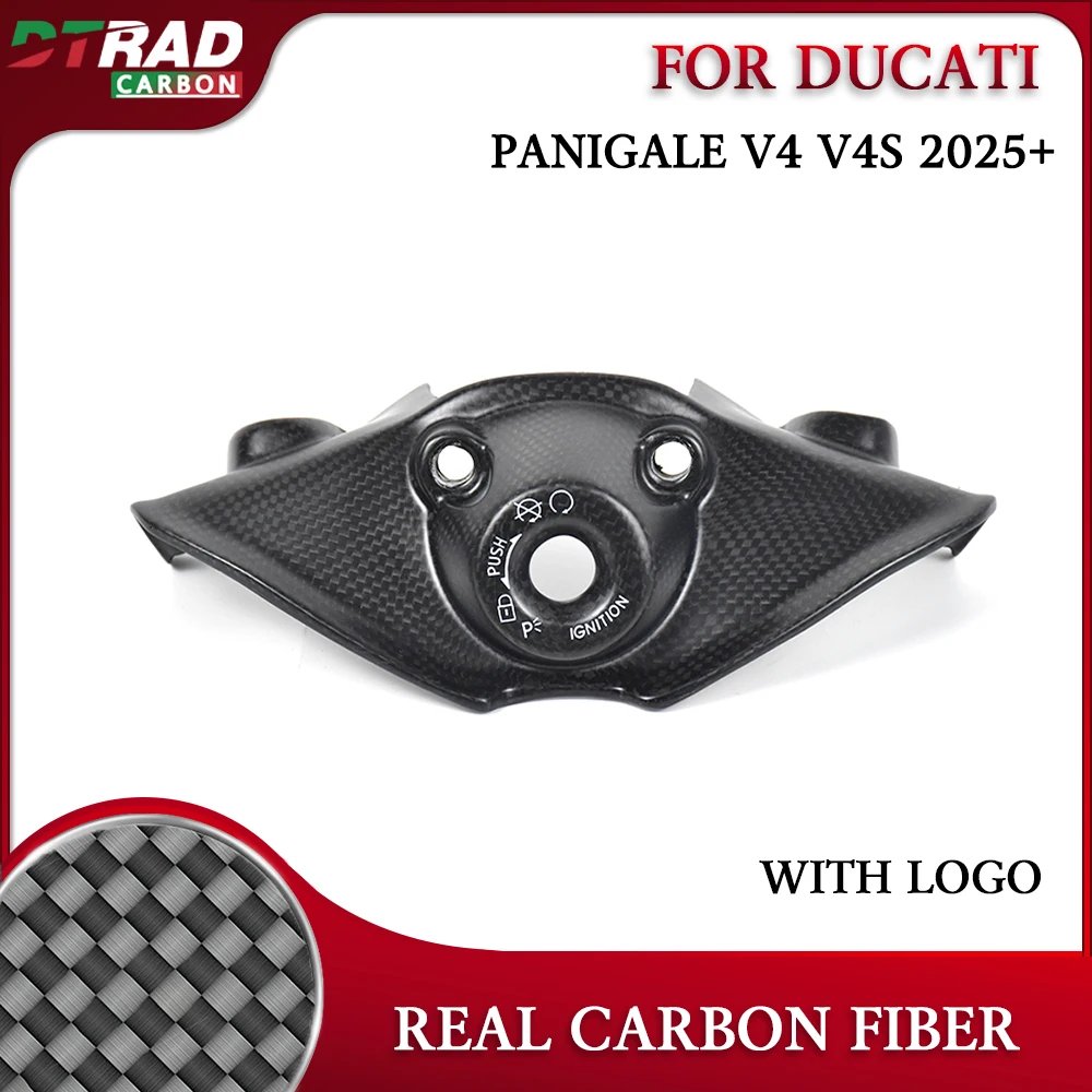 

Motorcycle Carbon Fiber Front Key Ignition Cover Switch Covers Protection Accessory New For Ducati Panigale V4S V4 2025 Fairing