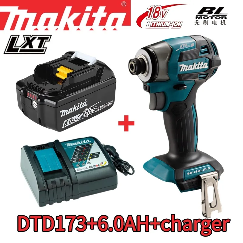 Makita DTD173 18V accuschroevendraaier LXT BL borstelloze motor elektrische boormachine hout/bout/T-modus 180 N·M oplaadbaar elektrisch gereedschap