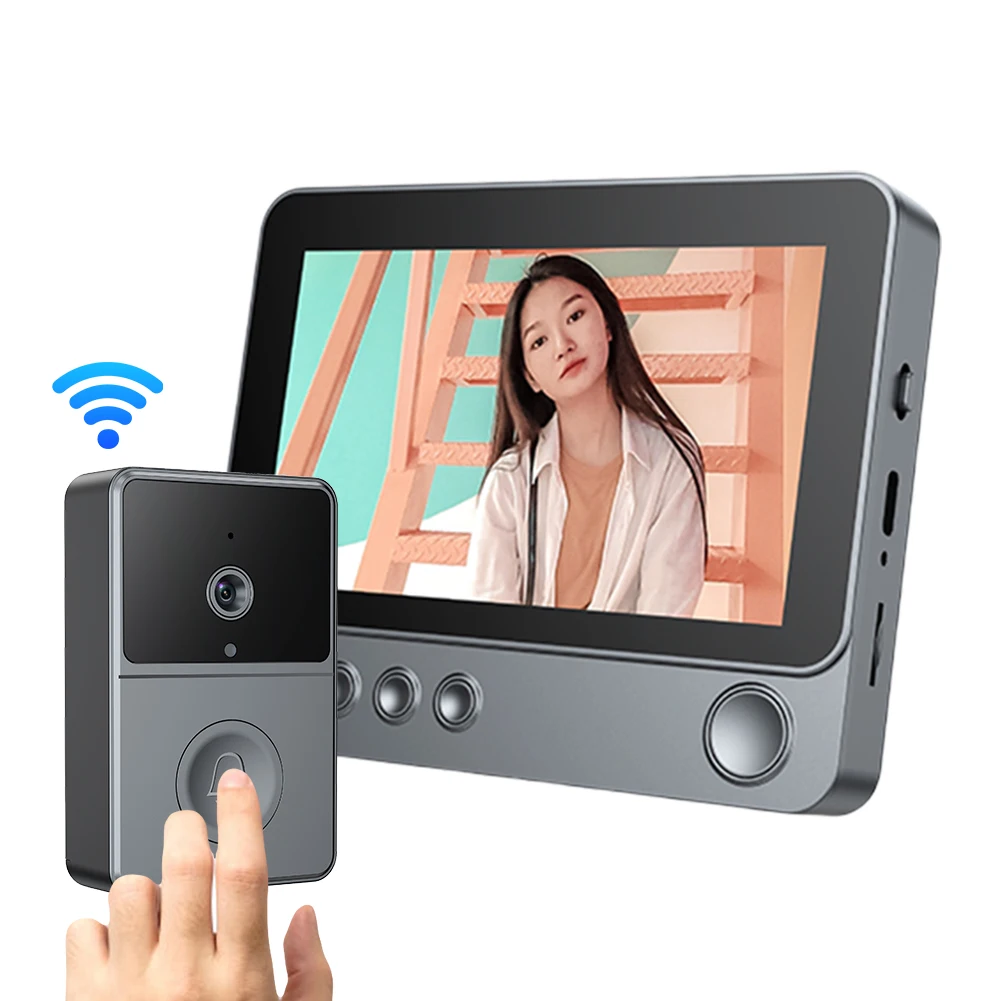 24g-wireless-video-intercom-doorbell-43-inch-ips-screen-video-monitoring-doorbell-two-way-voice-doorbell-with-camera-monitor