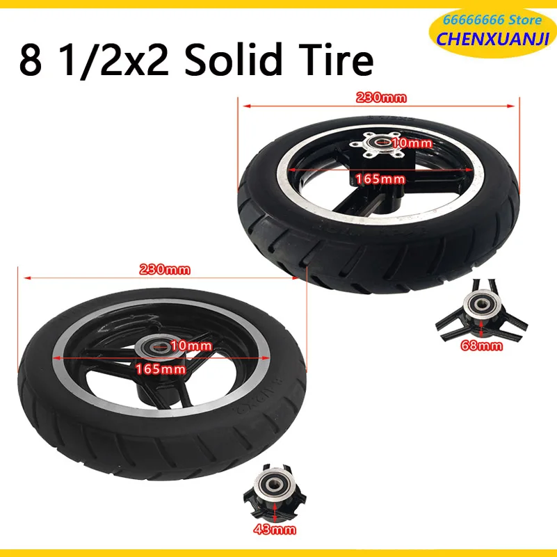 8.5inch with Wheel Hub 8 1/2x2 Solid Tire , for Xiaomi Mijia M365 Electric Scooter Tire Replacement Accessories