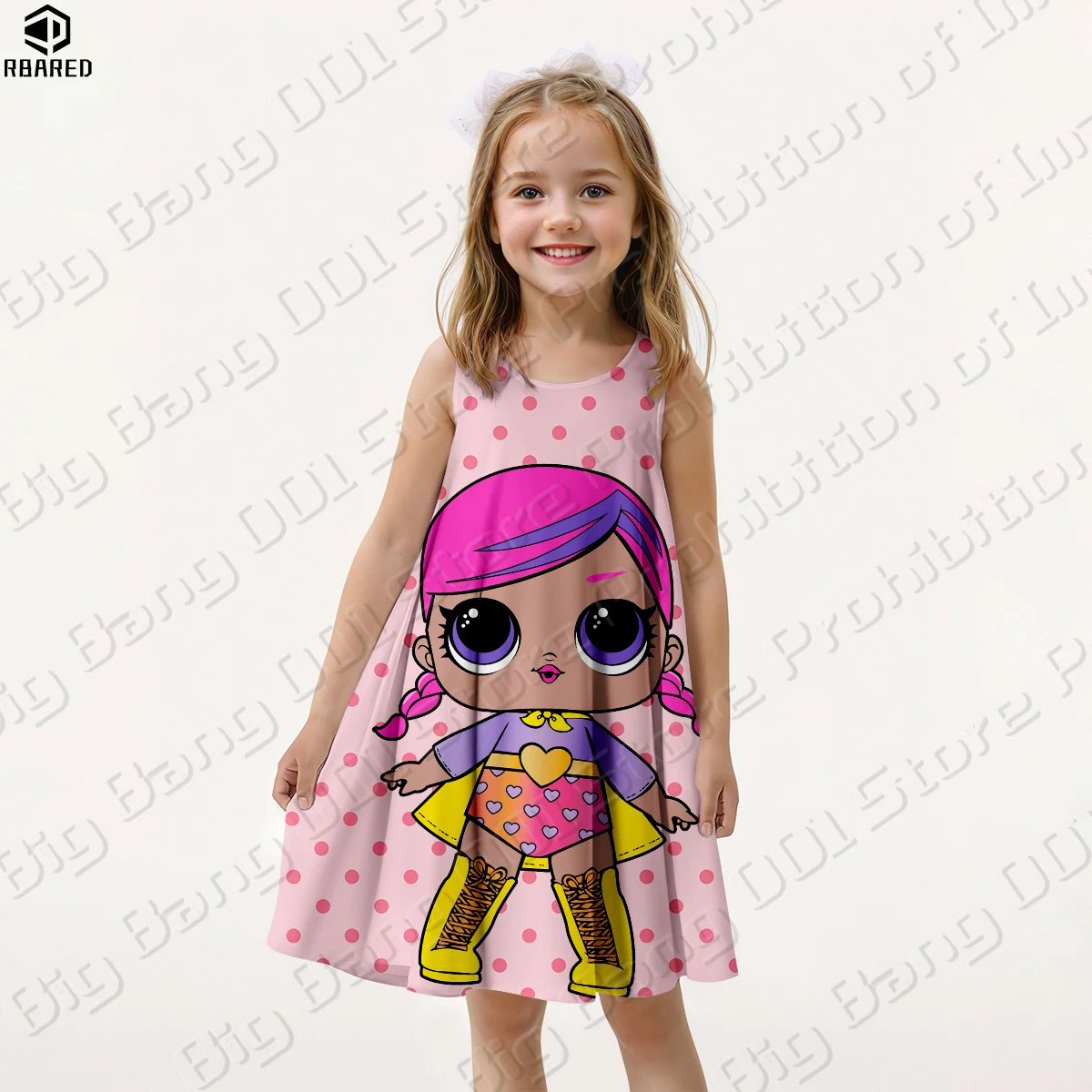 Surprise Doll Holiday Dresses 2024 Kids Clothes Summer Dress Party Dresses for Girls Girl Clothing Children Girls\' Elegant Baby