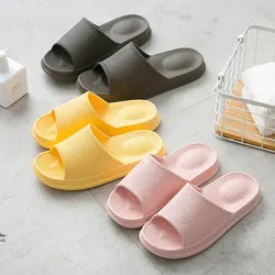 Summer Slippers Bathroom Flat Shoes Beach Unisex Men Women Female Soft Bottom Eva Flip Flop Non-Slip Couple Home Sandals