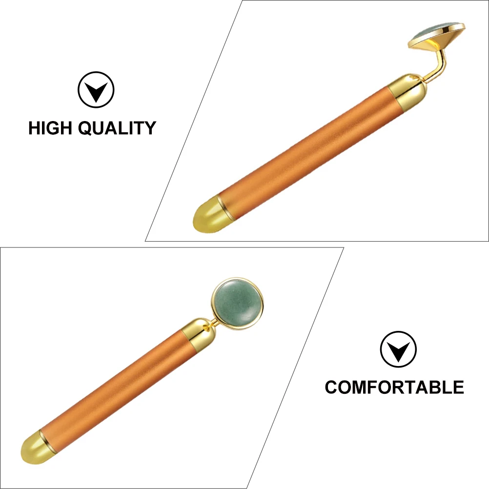 

24K Jade Golden Rod Beauty Stick Electric Facial Massager for V Ergonomic Design Promote Circulation Skin Tightening