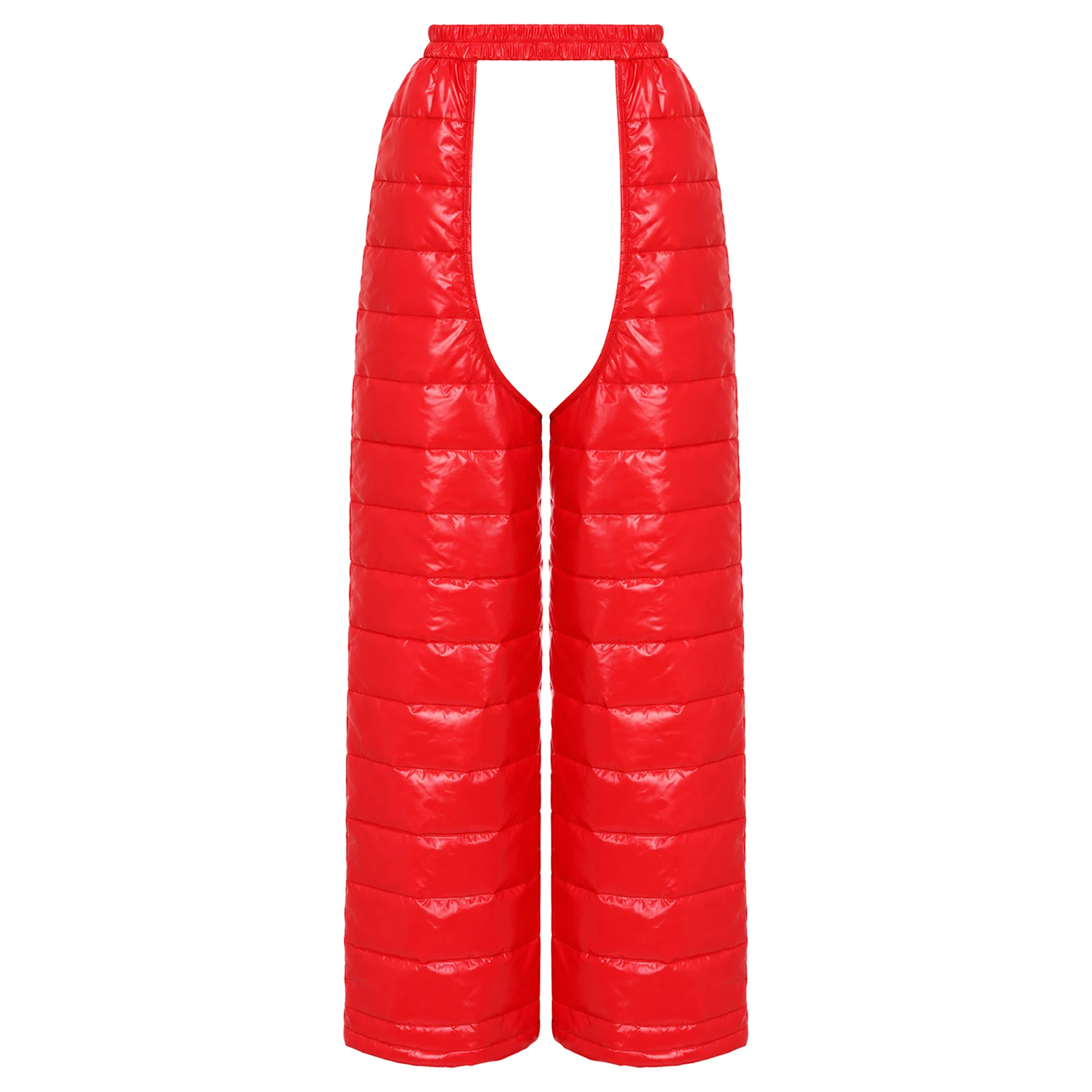 Women Rave Party Jazz Disco Pants Water Resistant Padded Elastic Waistband Open Crotch Trousers Carnival Club Stage Performance