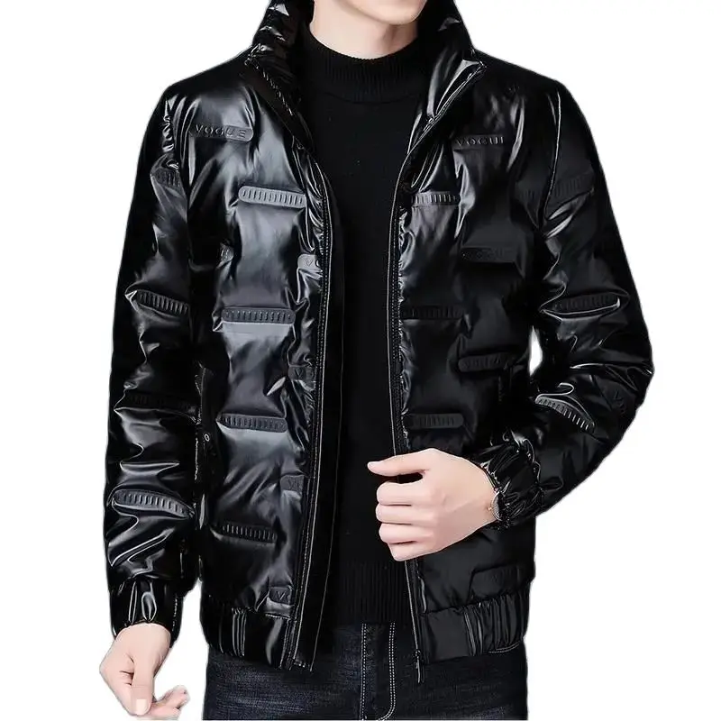 New Men\'s High-quality Down Cotton Jacket for Autumn and Winter Fashion, Casual, Thickened Gloss, Warm Outdoor Sports Jacket