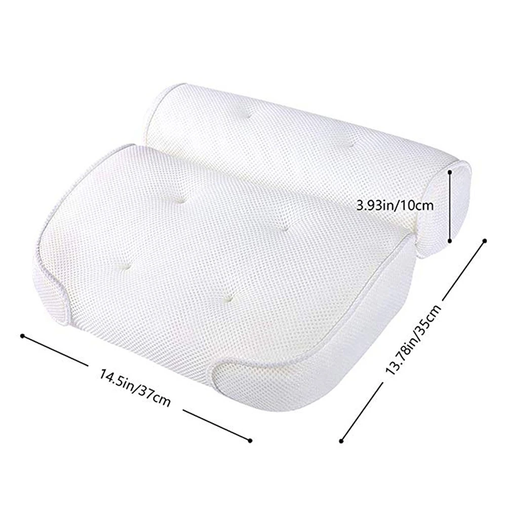 3D Mesh Breathable Bathtub Spa Pillow Suitable for Bathroom, Spa, Hot Spring Soft Spa Massage Bath Pillow