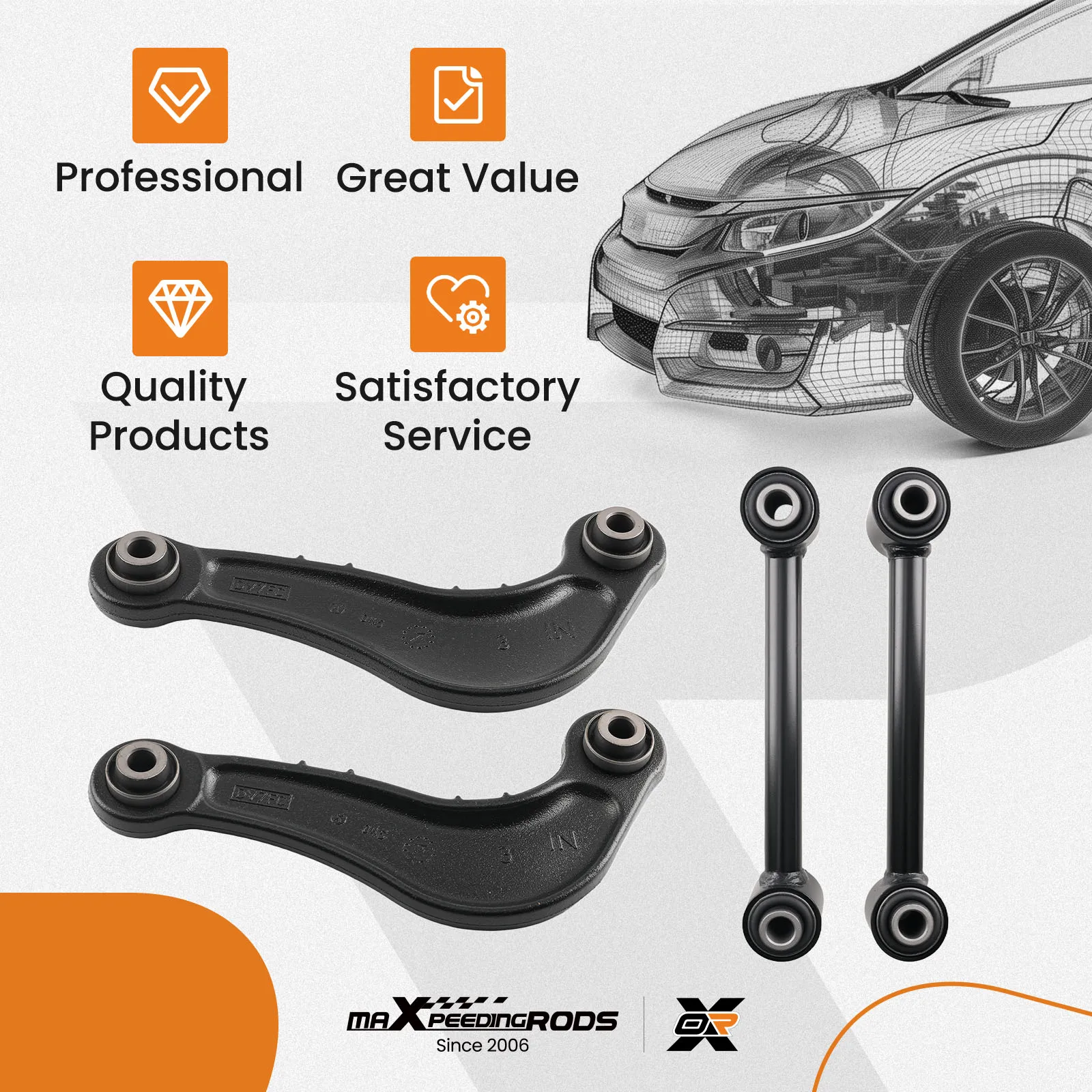 

Forward Lower Rear Upper Control Arm Ball Joint for Ford Edge Lincoln MKZ 09-10