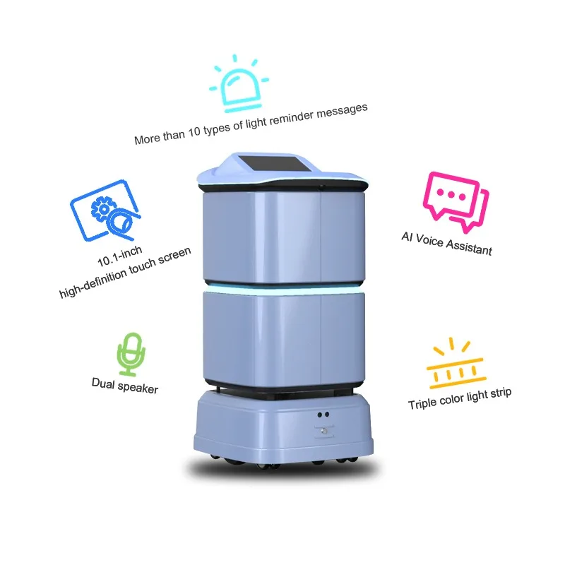 Robot de livraison de nourriture de Restaurant d'hôtel Robot de livraison de nourriture télécommandé avec 4 couches