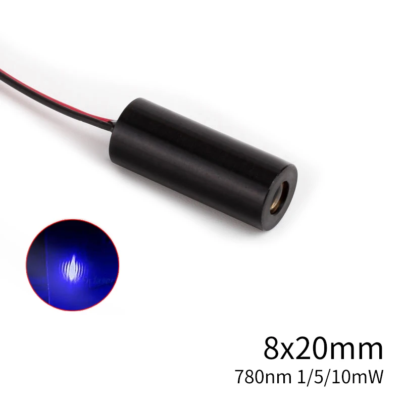 D8x20mm 780nm PMMA Lens 1mW 5mW 10mW IR Dot Laser Module Industrial Grade APC Driver for Medical/Biochemical/Laser Tag