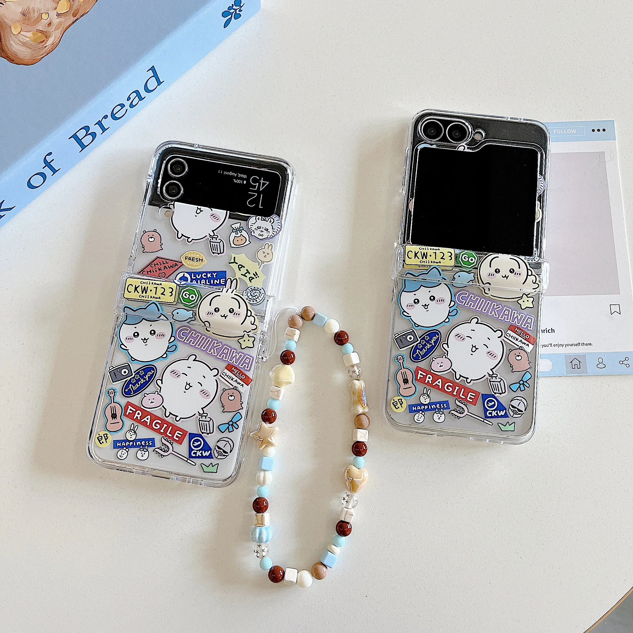 

Full Screen Chiikawa Hachiware Usagi Mobile Phone Case With Lanyard Strap Style Samsung Galaxy Z Flip3,Z Flip4,Z Flip5,Z Flip6